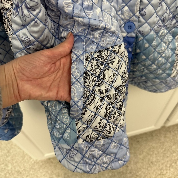 NWT Anthropologie Not So Serious Priya Quilted Blue Shirt Jacket Size- Large - Picture 5 of 10
